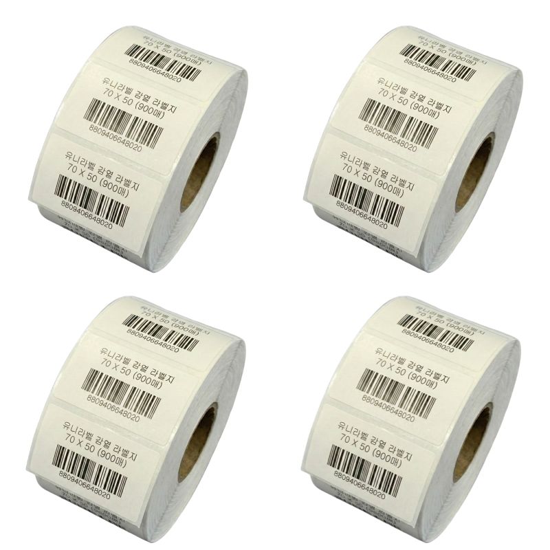 감열라벨지 가로7cm 세로5cm 900매, 4롤 22,400원