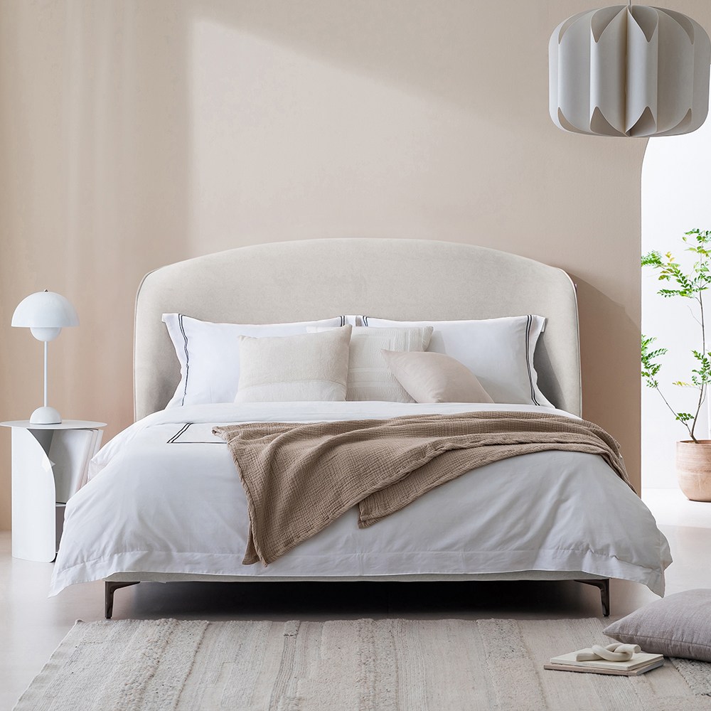 세계로가구 루나 조야 패브릭 쿠션 헤드 호텔 침대 프레임 SS/K/LK (3컬러), 미스티 아이보리 586,990원