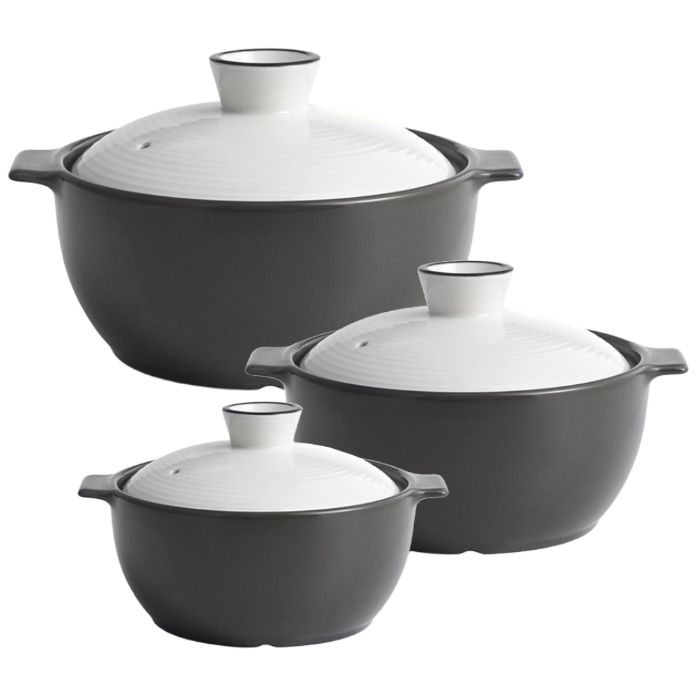 [한국도자기리빙] 리한 아름팟 무균열 뚝배기 3종세트 18+16+12cm 그레이, 1개 111,000원