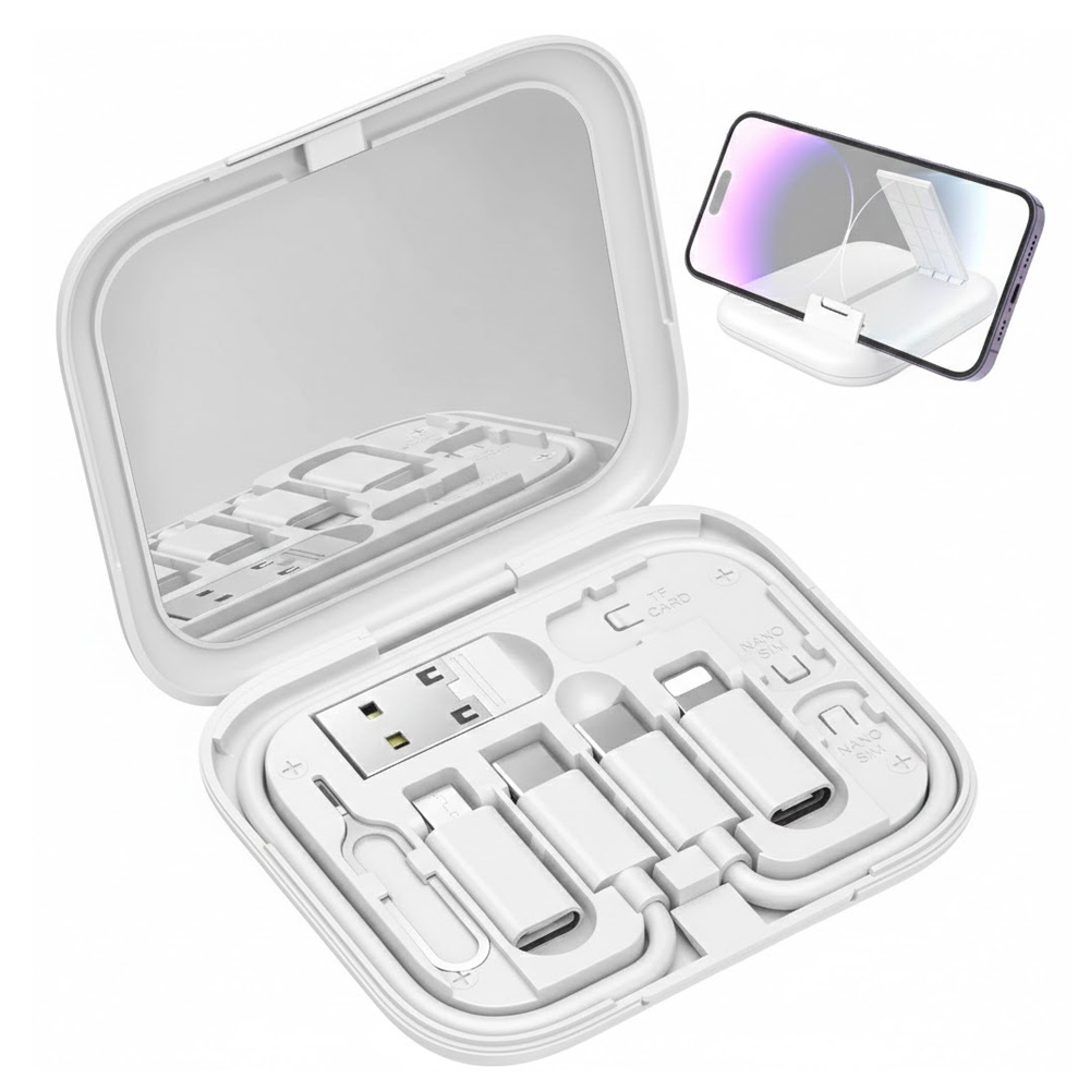 해즈잇 65W 여행용 멀티 휴대 충전 케이블 조합 키트, 1개, 화이트, 290mm 7,900원