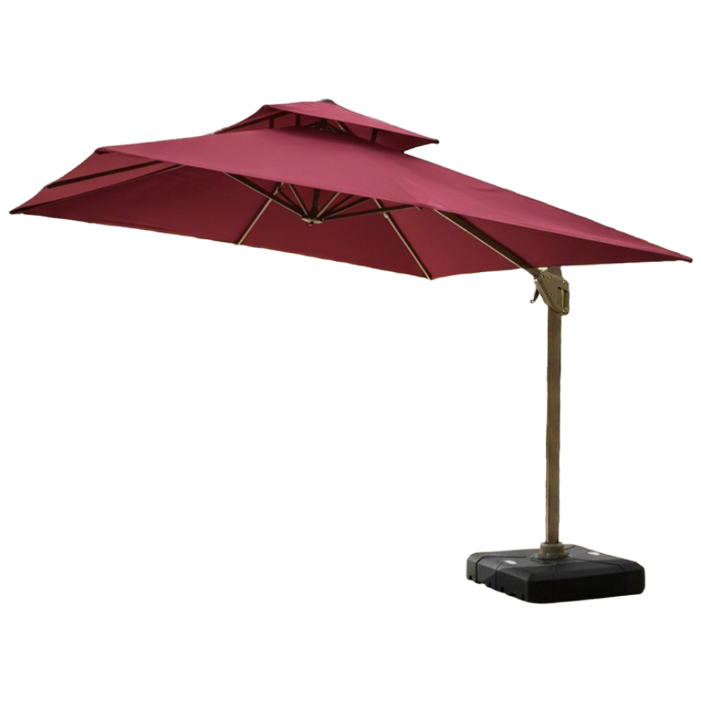 밀라노 3M 폴딩 사각 파라솔 150kg 받침대 포함 정원 카페 공원 커피숍 대형 특대형 인테리어 사각 야외, 버건디 355,000원