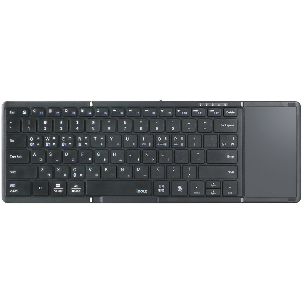 아이노트 터치패드 블루투스 무선 접이식 키보드, 블랙, X-FOLDING XK905B, 제조사축 49,320원