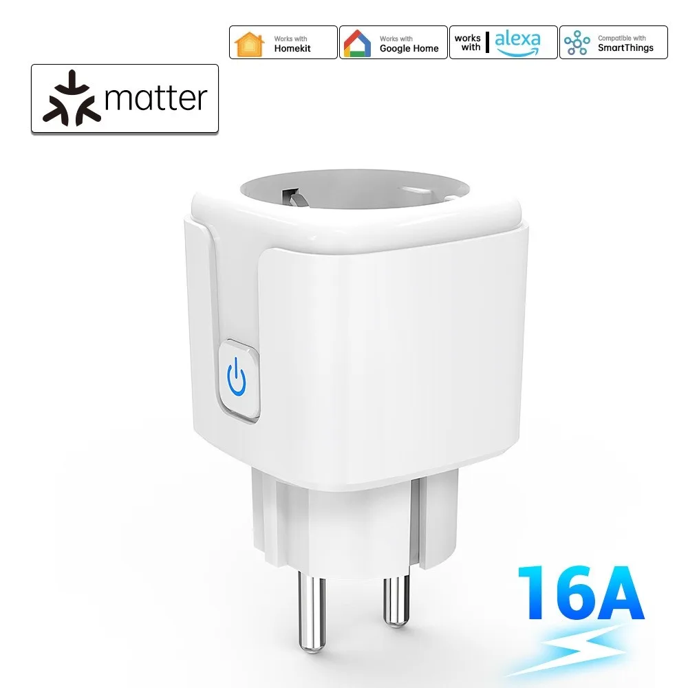 Matter WiFi 스마트 소켓 620A EU 가전 미니 스마트 플러그 어댑터 APP 제어는 HomeKit Siri Alexa Google 14,600원
