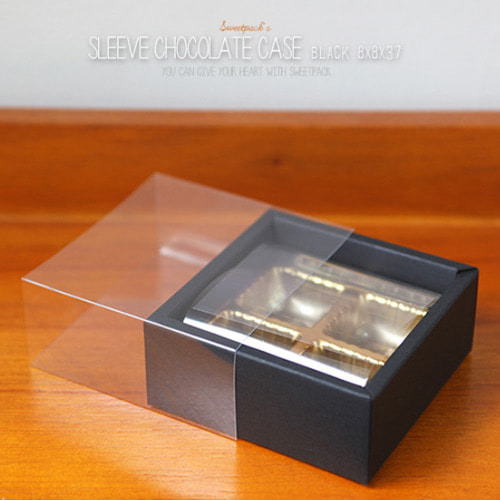 투명 슬리브 초콜릿 상자 블랙 (+트레이/opp필름) 4구 - 10개/50개 57,000원