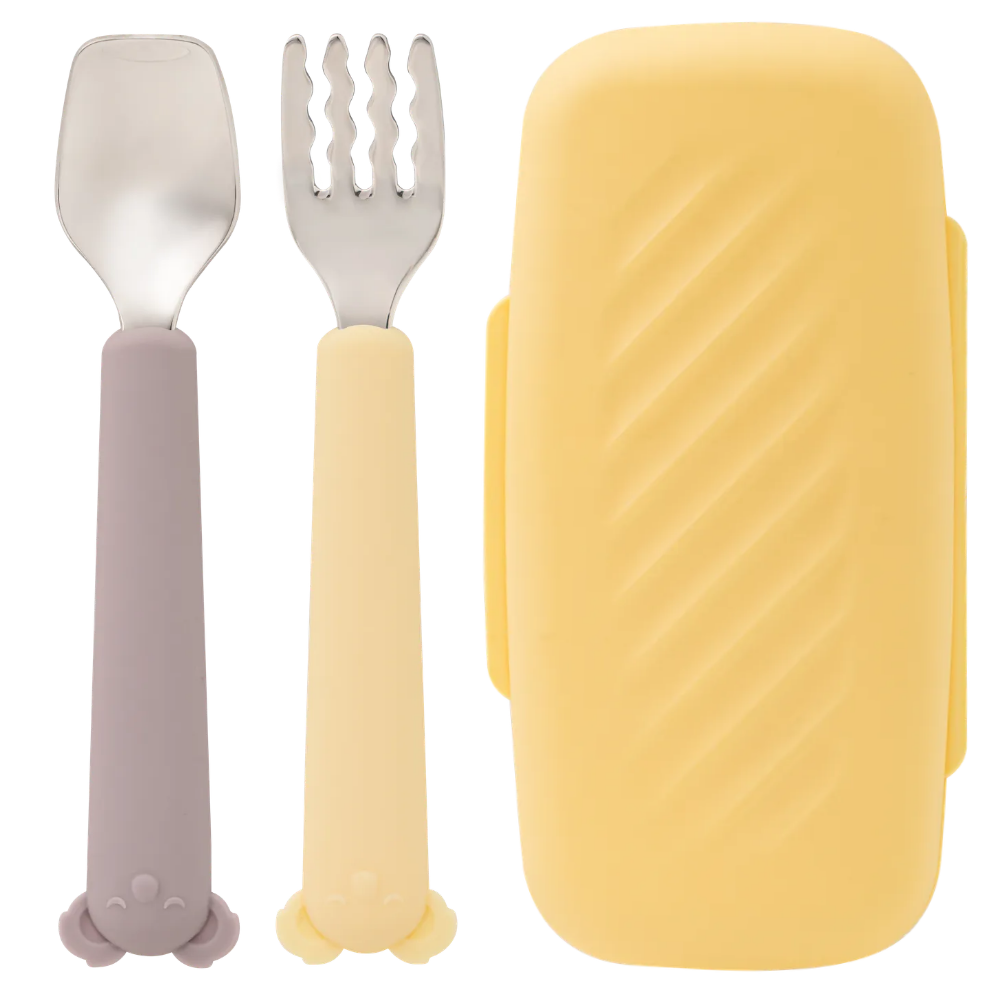 네오실리 국산 프리미엄 실리콘 스텐 코알라 이유식 스푼포크 set, 1개, 스푼+포크+케이스, 레몬+라일락 15,500원