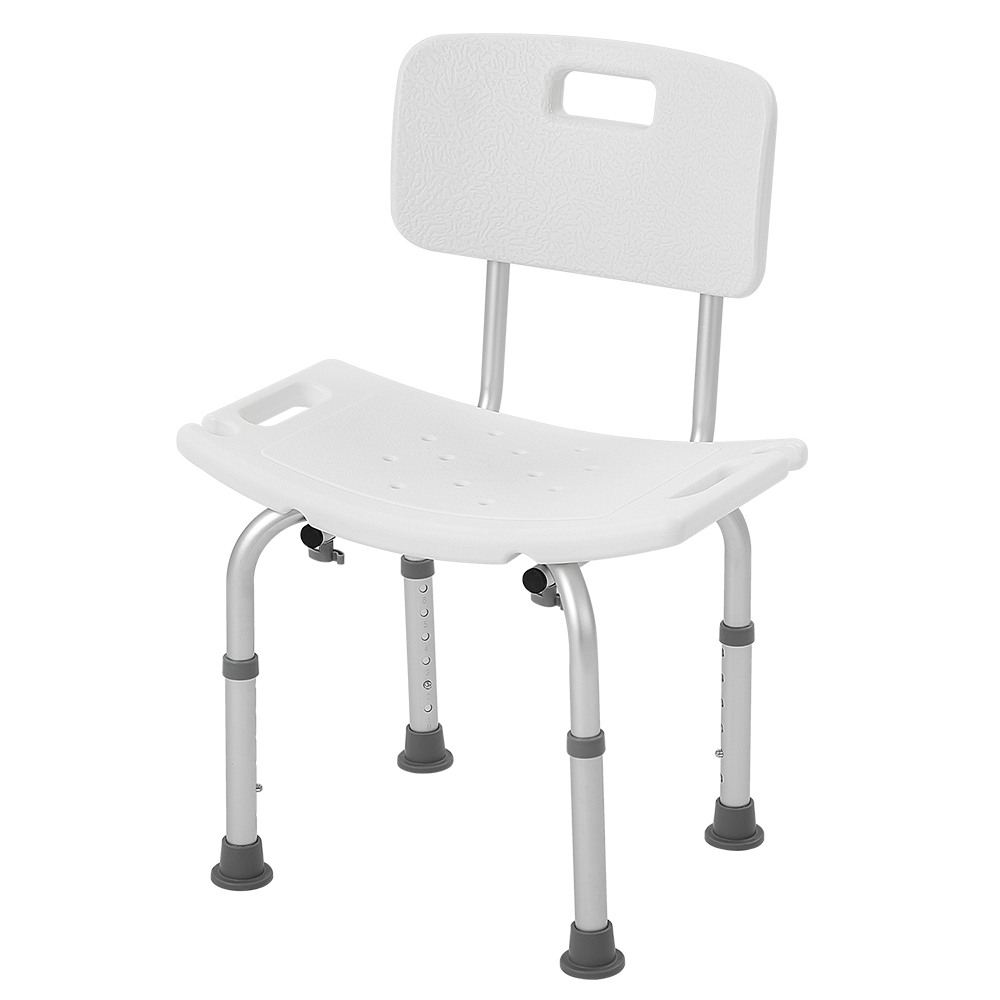 BYTAN 6단계 높이 조절 샤워 목욕 의자 등받이 부착 욕실 의자 미끄럼 방지 알루미늄 합금 PE 노인 임산부 안전의자, White 43,000원