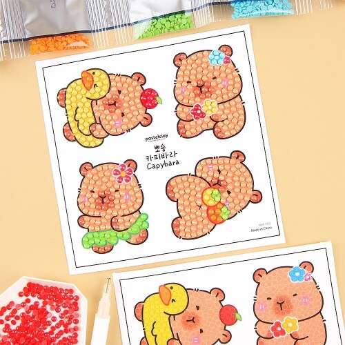 보석십자수 접착식 동물 뽀송 카피바라 1개입 900원