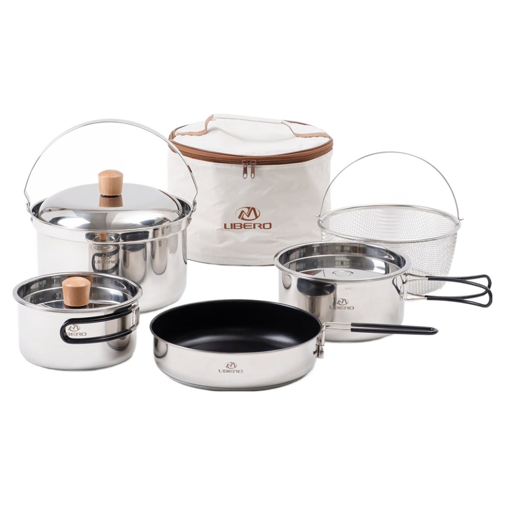 LIBERO 웜벳 스텐 코펠 7~8인용 세트, Silver, 1세트 68,000원