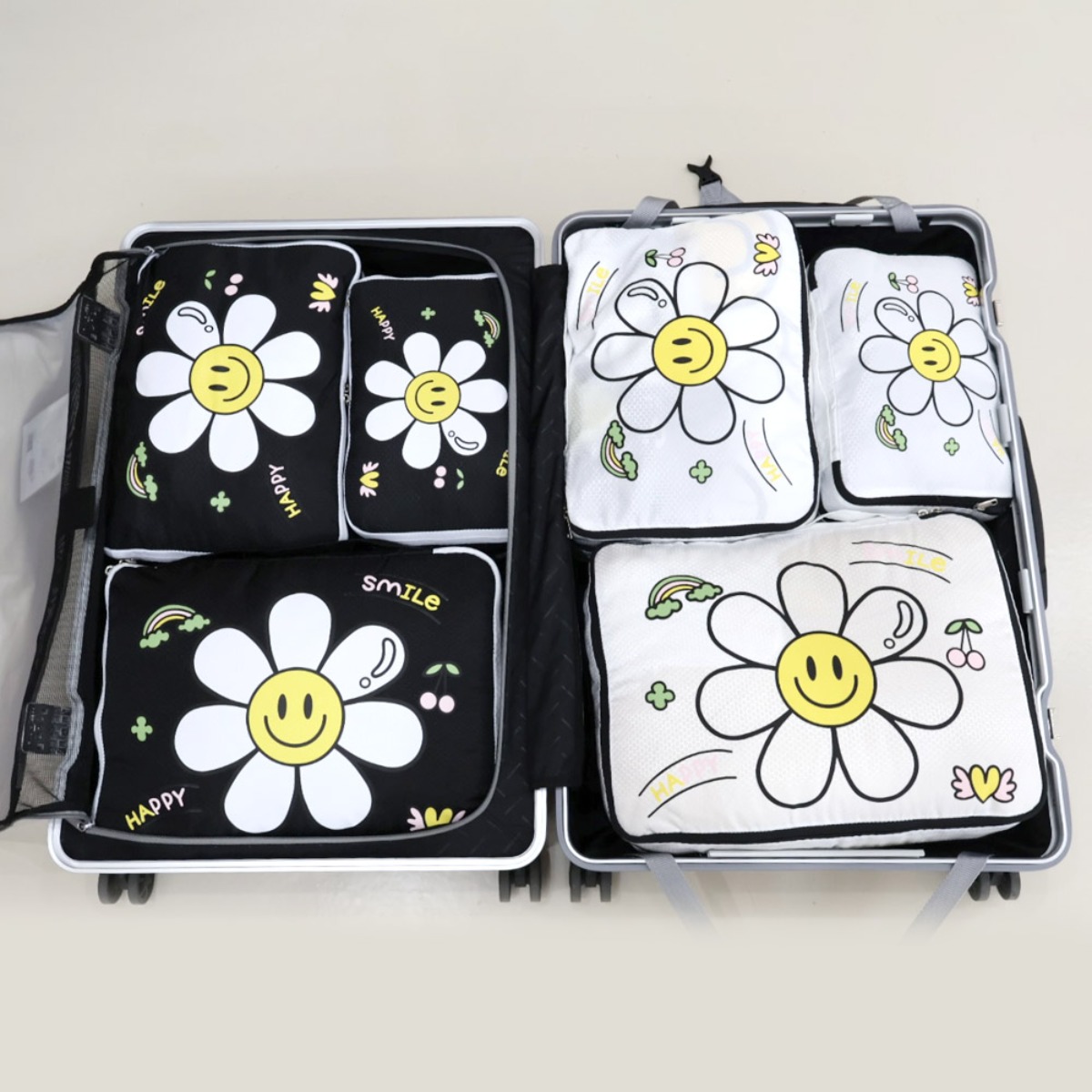 쁘띠끄 데이지 여행용압축팩 캐리어 워시백 화이트 4종세트 58,900원