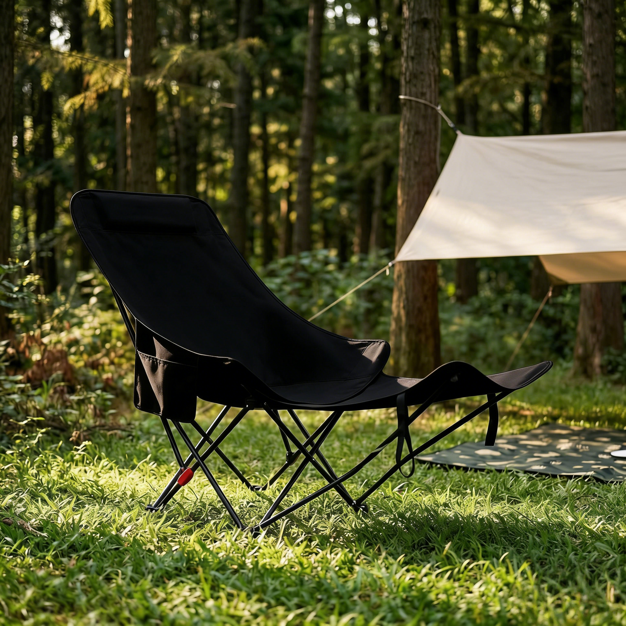 BILIMO 캠핑 의자 초경량 접이식 릴렉스 체어 낚시 피크닉 아웃도어 캠핑체어, 1개, 블랙 30,900원