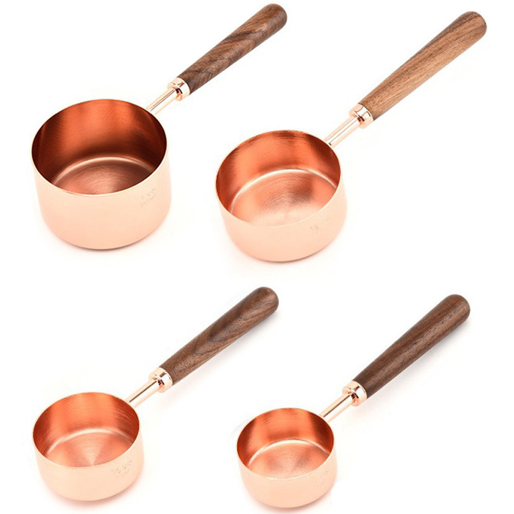이홈베이킹 나무손잡이 긴 계량컵 로즈골드 60ml + 80ml +125ml + 250ml 세트 21,500원