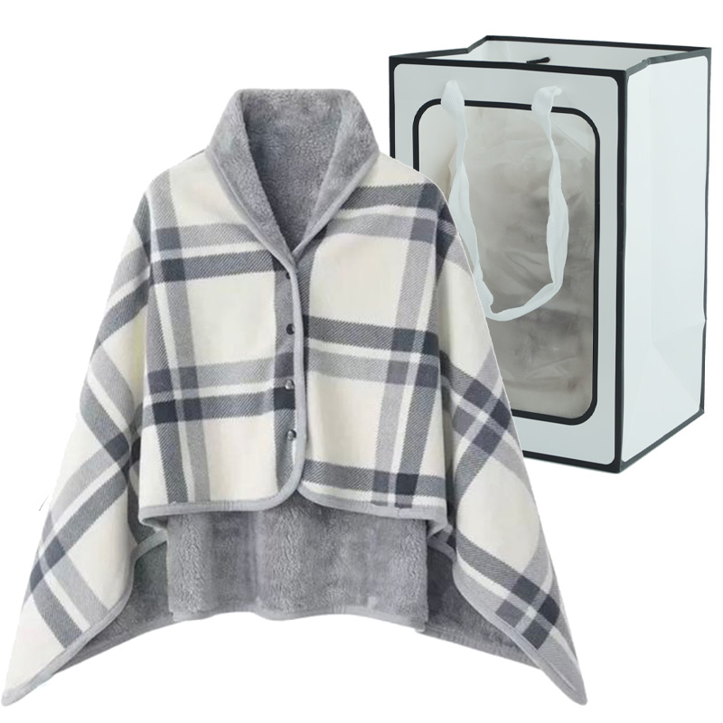 도소 망토담요+창문형쇼핑백 똑딱이 단추형 치마 체크 무릎담요-중형사이즈 80x130cm 13,900원
