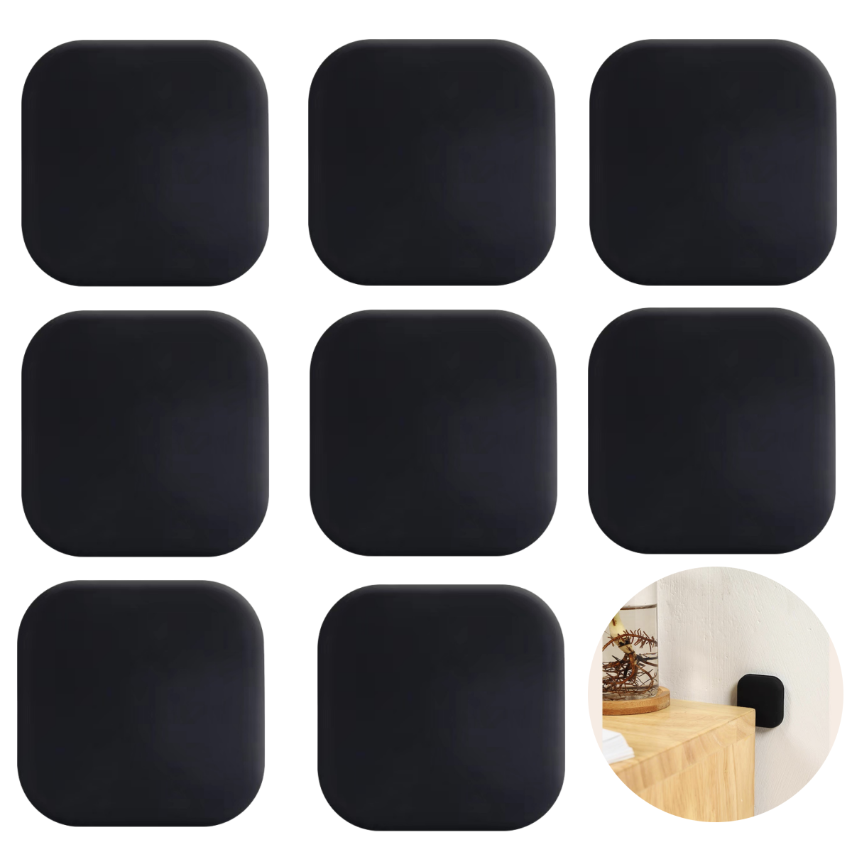 케이엠 문콕방지 벽 충격보호 실리콘 패드 쿠션, 블랙, 8개 6,500원