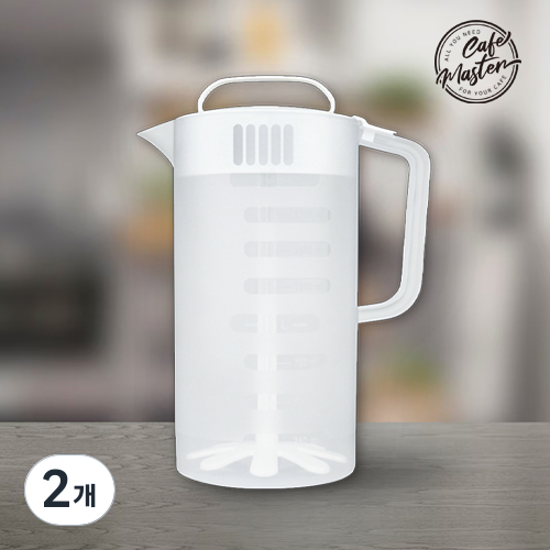 카페마스터 업소용 믹싱피처 2리터 반투명 업소용 카페용 계량컵 대용량 소스 혼합통, 2개, 믹싱피처2L 22,000원