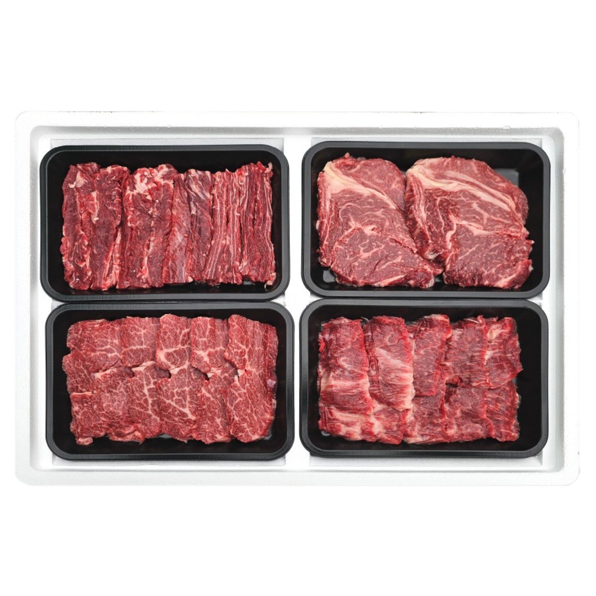 우진남도한우) 명품특1호 선물세트 1등급 등심/살치/갈비살/특수부위 각250g (총1.0k) 150,000원