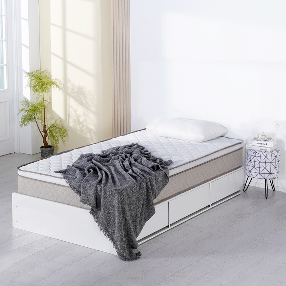 (매트포함)보루네오 100%국내생산 멀티수납 무헤드 통서랍 침대프레임 SS Q+독립스프링 유로탑 세트(수도권 희망일배송,방문설치), 04.무헤드(화이트) 독립스프링 유로탑 638,000원