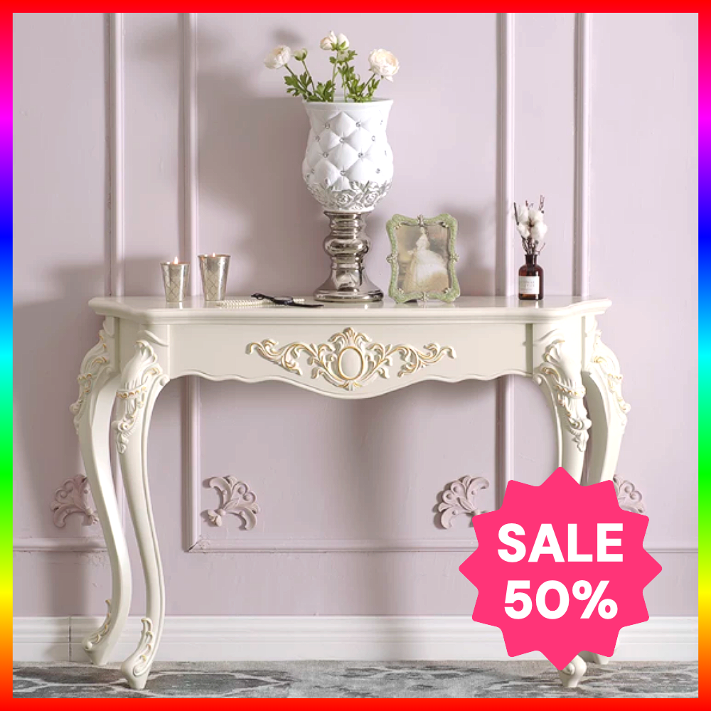 우암가구 북유럽 콘솔 엔틱 장식장 거실콘솔 미니 원목콘솔 현관 복도, A.골드 128,000원