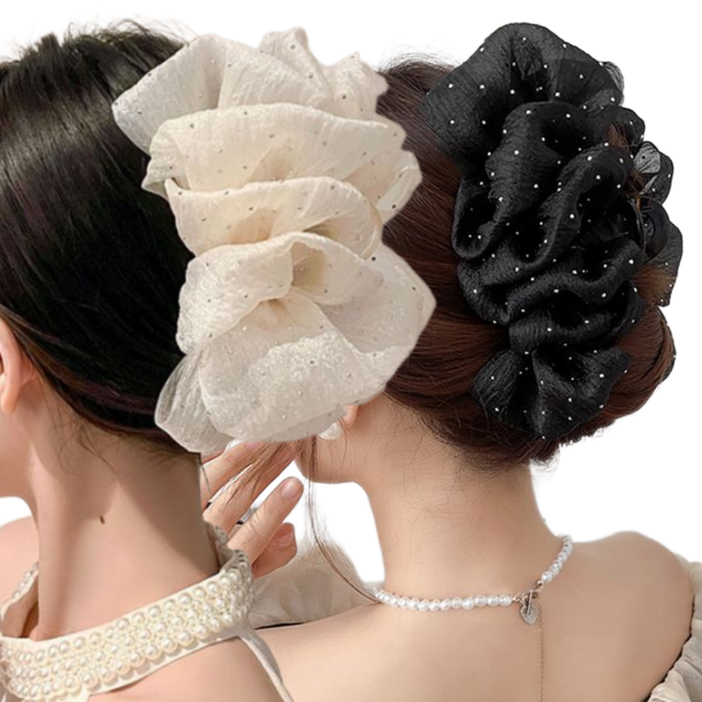 채로스 러블리 쉬폰 빅사이즈 리본 집게핀 2종 세트 10,000원