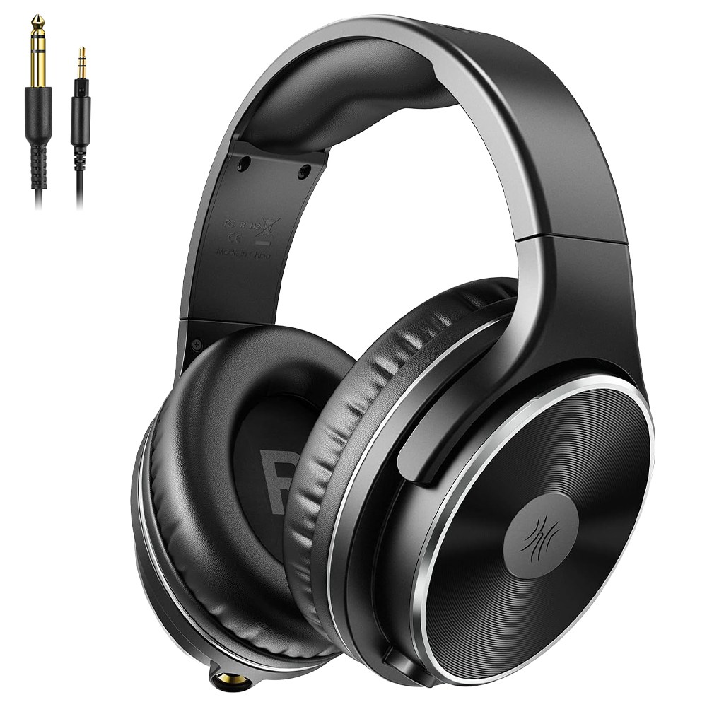 원오디오 STUDIO HIFI 모니터링 헤드폰 오버이어 밀폐형 듀얼잭 DJ 유선 헤드셋, 블랙 55,000원