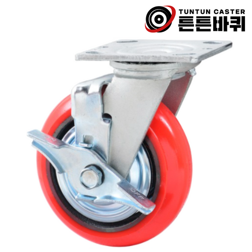 중량 광폭 15cm 회전 브레이크 우레탄 바퀴 산업용 캐스터 360kg 바퀴폭 48mm 9,900원