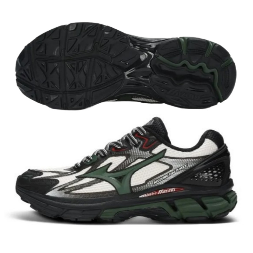 미즈노 헤일로 믹스 운동화 러닝화 남녀공용 커플 블랙 그린 D1GH240802 93,000원