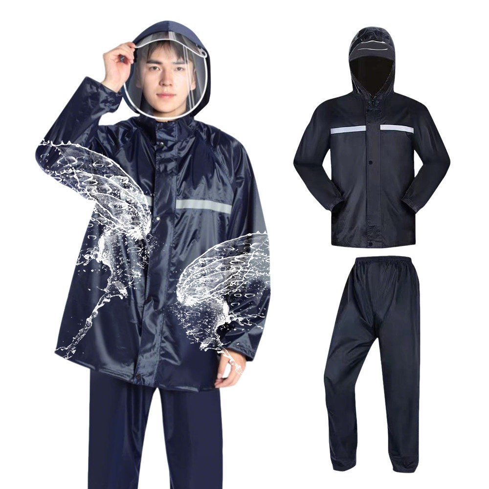 SEVOREN 남성용 레인코트 가후 비옷 세트 이중모자 오토바이 배달용 강력방수 우비 우의 12,900원