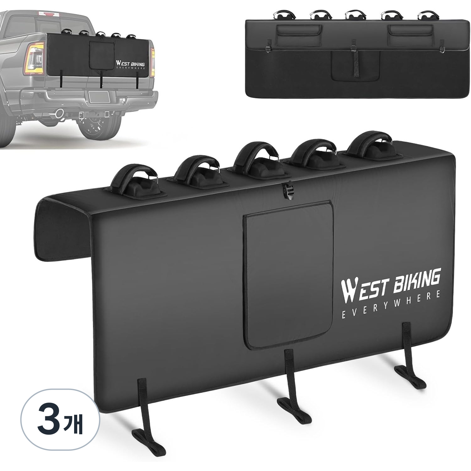 픽업트럭 자전거 보호 패드 - 테일게이트 커버 + 고정 스트랩, 사이클링 로드바이크 완벽 보호 260,380원