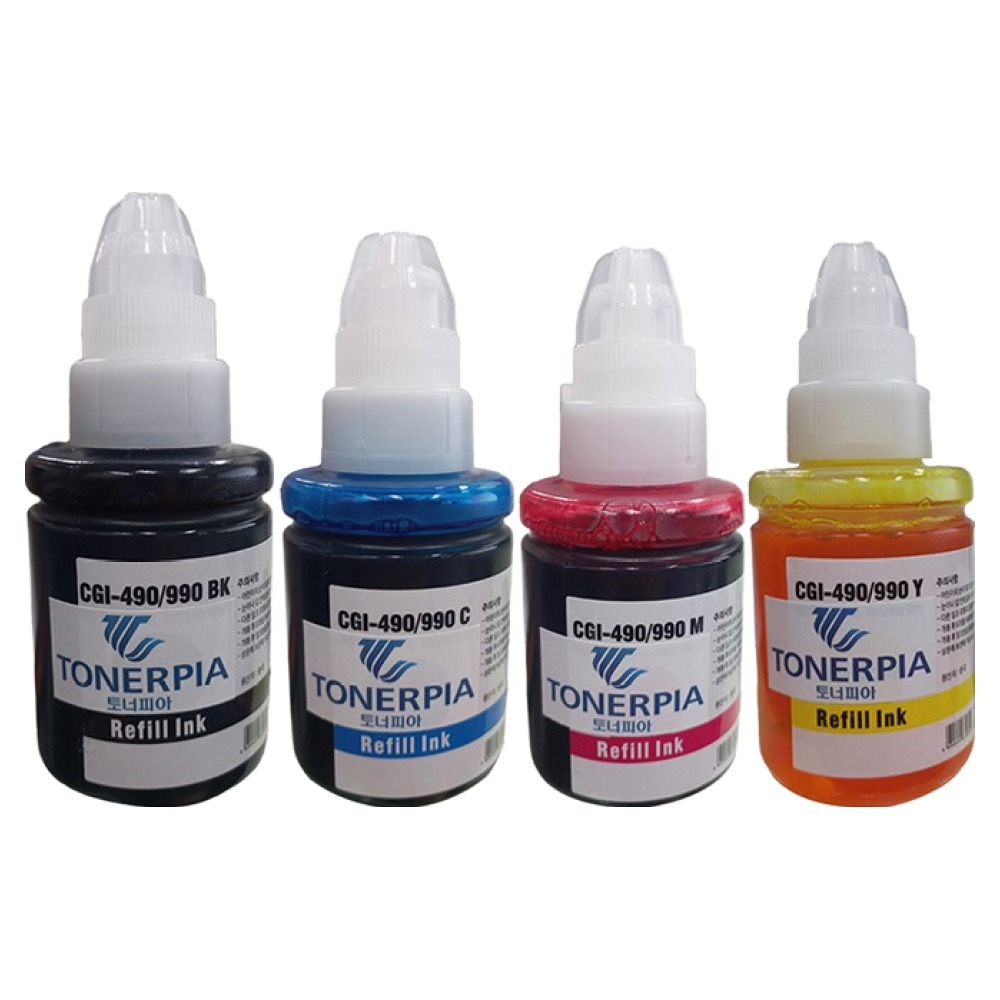 토너피아 GI-990 G1900 G2900 G3900 G1910 G2910 G2915 G3910 G3915 G4900 G4092 G4910 G4911 캐논 호환잉크 4종 세트 7,300원
