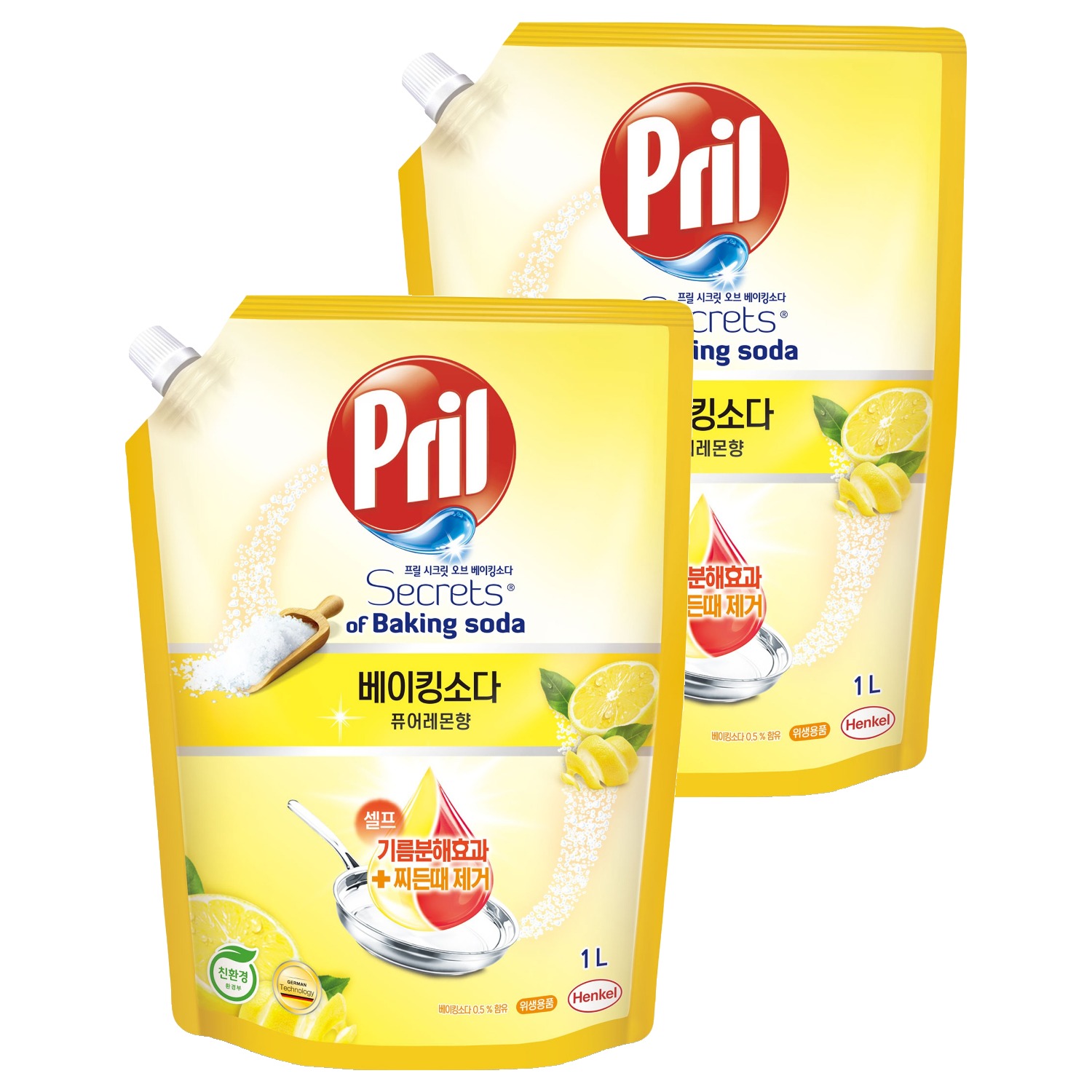 프릴 시크릿 오브 베이킹소다 주방세제 퓨어레몬향 리필 7,840원
