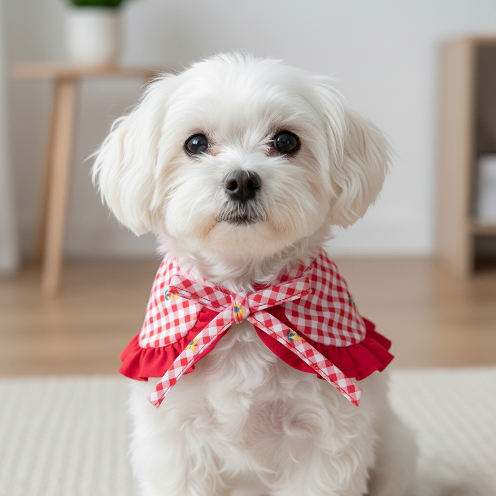 하니펫 반려동물 귀요미스카프 체크스카프 빕, 1개, 빨강 7,900원