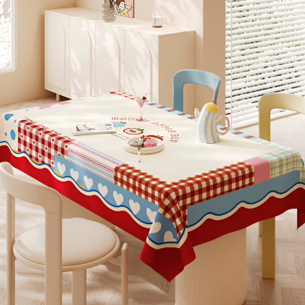 마미루 귀여운 포인트 방수 테이블 식탁보, 03, 1개, 80 x 120 cm 12,500원