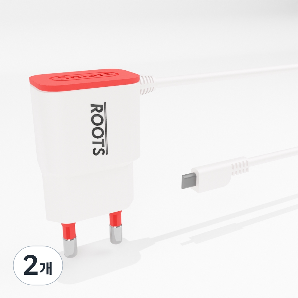 루츠 국내생산 5핀 일체형 충전기 5V 2A 저전력 조명 충전기, 2개, 레드 31,500원