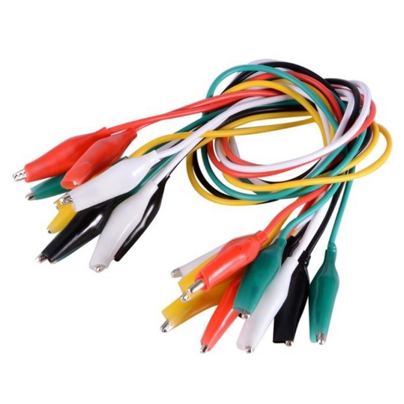 악어클립 테스트 리드선 50cm 10개입 세트 - 5색상 악어집게 연결 전선 - 전기 회로 실험용 점퍼선 7,700원