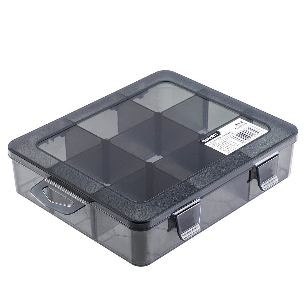 델리툴즈 투명 플라스틱 뚜껑 부품 수납 케이스 9칸 블랙 DL432303 3,100원