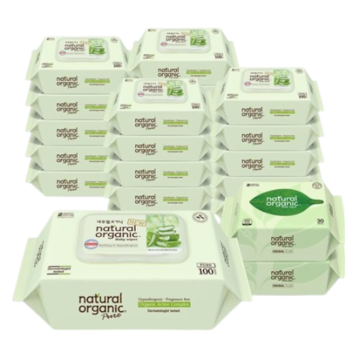 네츄럴오가닉 총22팩 퓨어 플레인 스마트캡형 아기물티슈 100매 20팩 + 휴대용 30매 2팩 31,160원