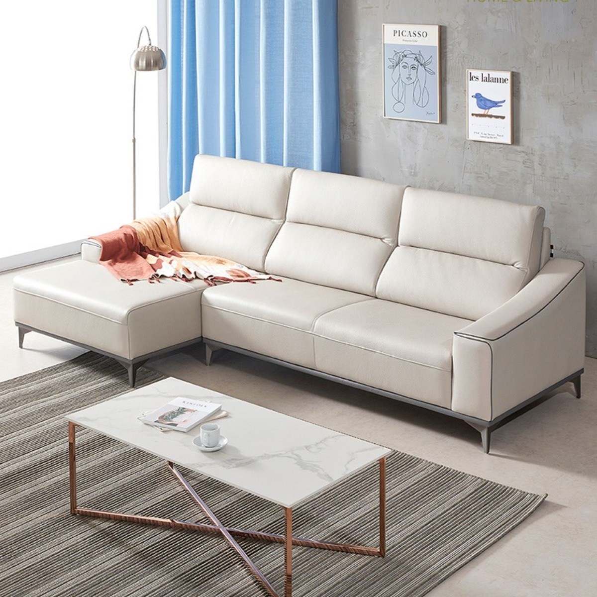 핀란디아 엘린 4인 이태리 떼르소 통가죽 카우치형 소파 1,990,000원