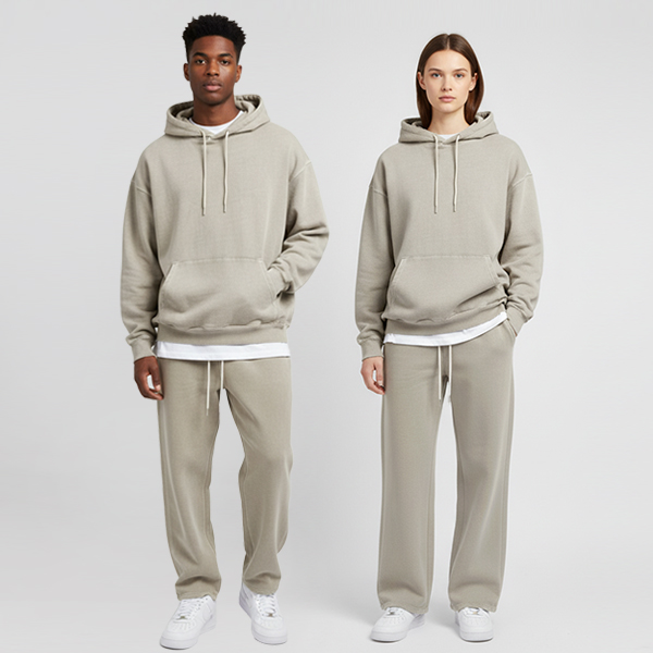 리얼슬로우 남녀공용 피그먼트 오버핏 후드티+피그먼트 와이드팬츠 세트 68,800원