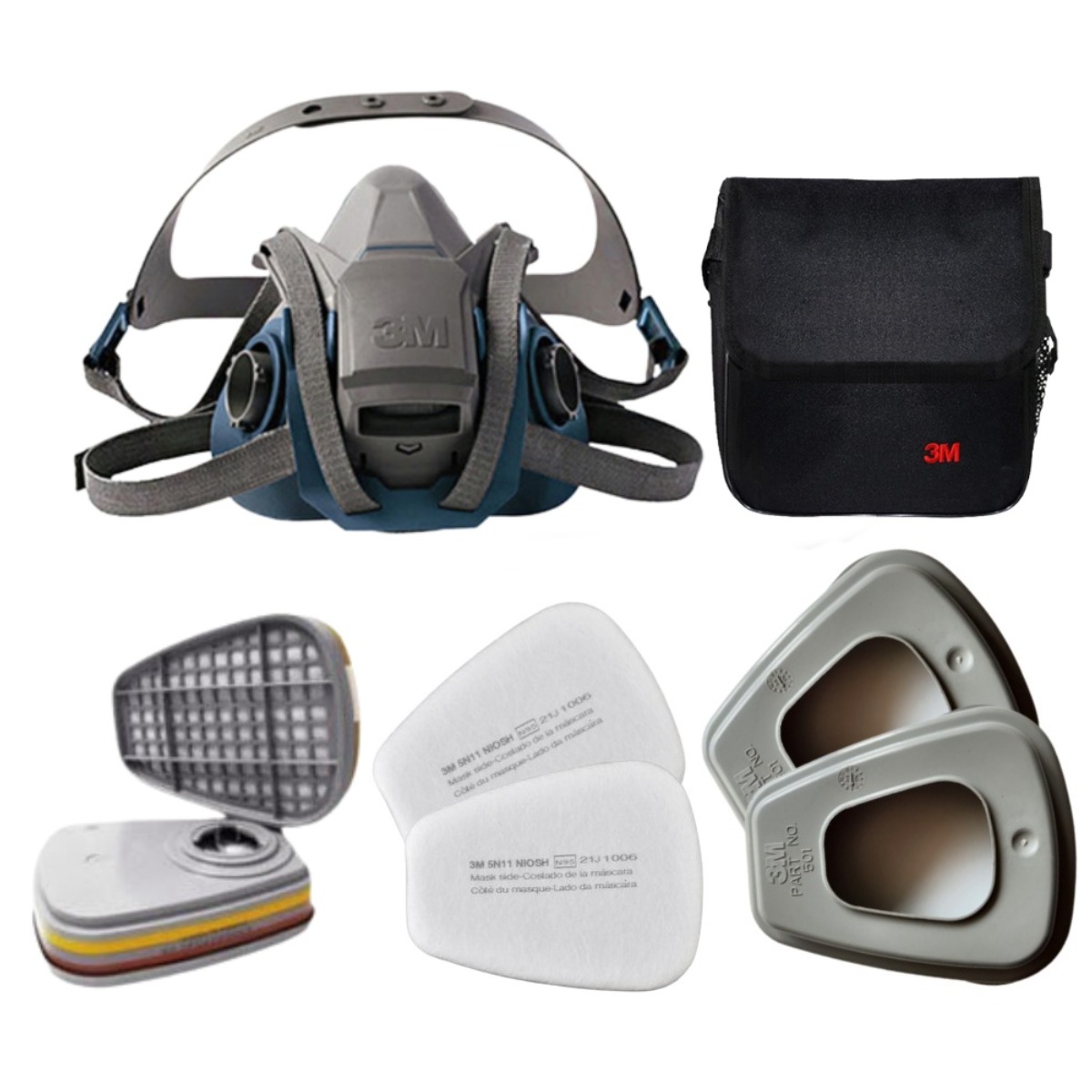 3M 방독마스크세트 6502QL+6003K+5N11+501+방독면가방(반면형) 64,620원