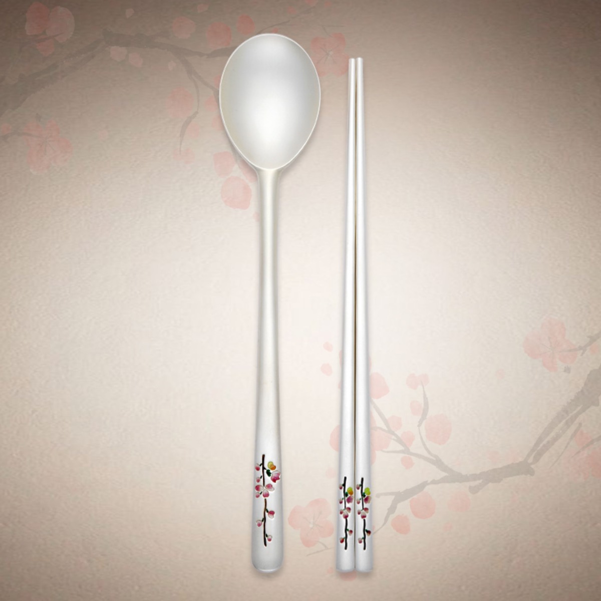 [한국도자기리빙] 칠보 매화 은수저 1벌세트 (80% 25돈) 무료예단포장, 1세트 790,000원