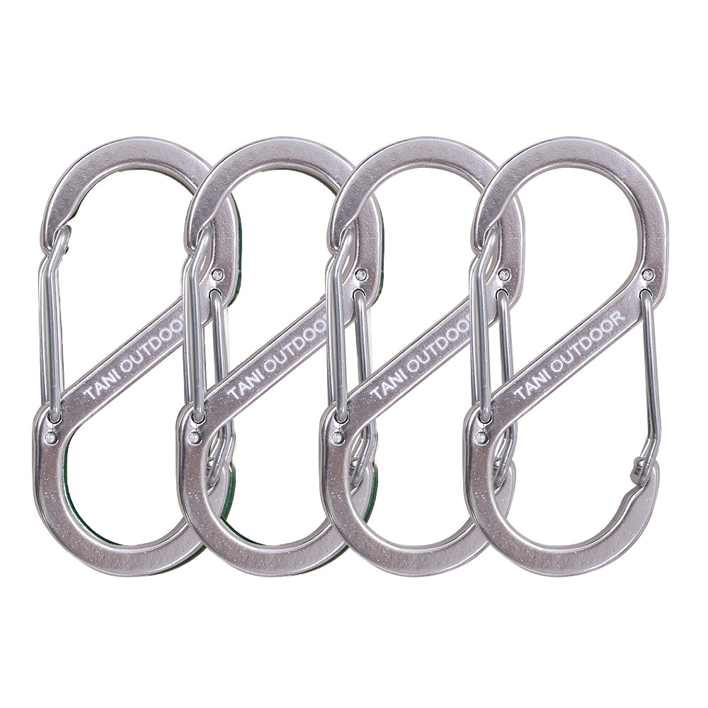 카라비너 대형 중형 소형 D형 S형 고강도 캠핑 비너 차박 타프 텐트 키링, 1세트, 1단, 05_S형 6cm(샴페인핑크4) 7,720원