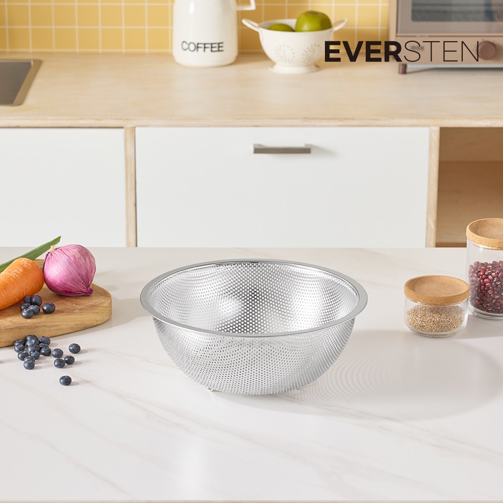 에버스텐 무연마제 304 스텐 채반 믹싱볼 이유식 냄비 호환 찜기 물빠짐 소쿠리, 1개 25,530원