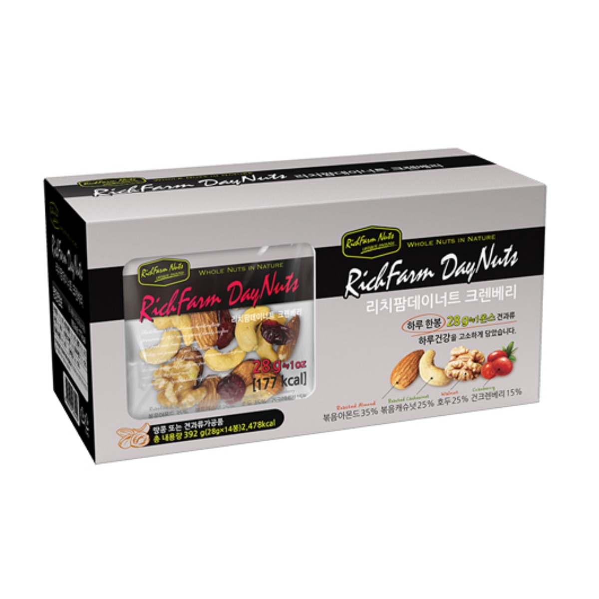 리치팜너트 데이너트크렌베리 14입(392g), 392g, 6박스 106,000원