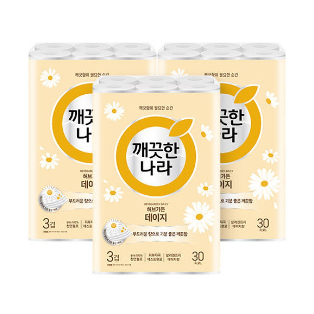 깨끗한나라 허브가든 데이지 30롤 3팩(총90롤), 30롤, 3개 49,000원