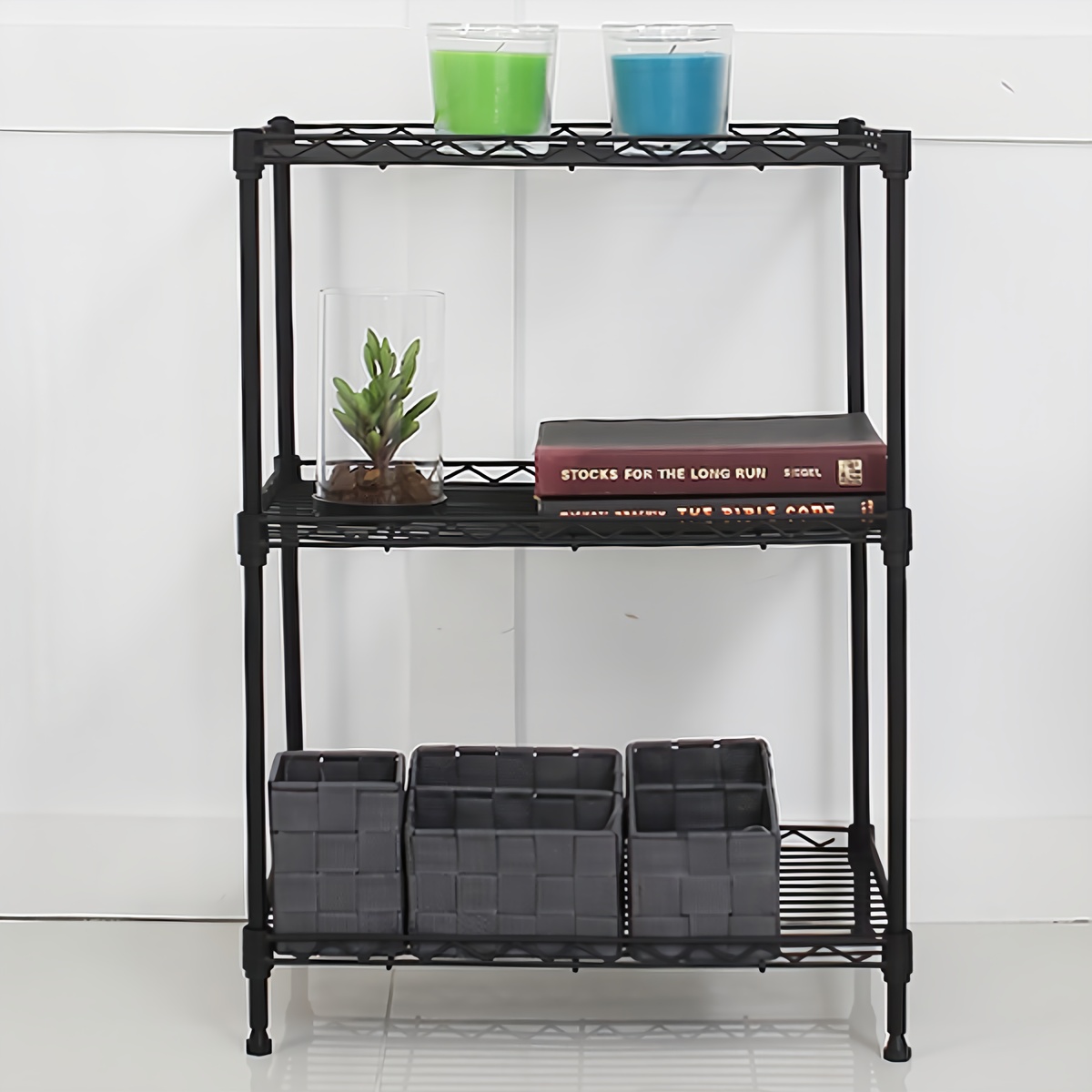 팬물산 미니 메탈랙 스탠드선반, 블랙, 3단 18,900원