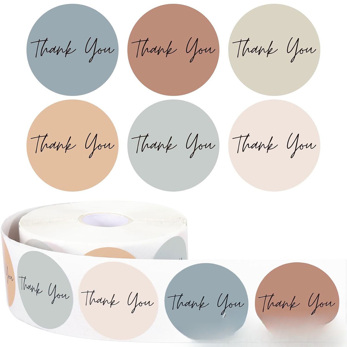 루미네임 감성 원형 땡큐 팬시 스티커 6종컬러, 2개, 크림 8,670원