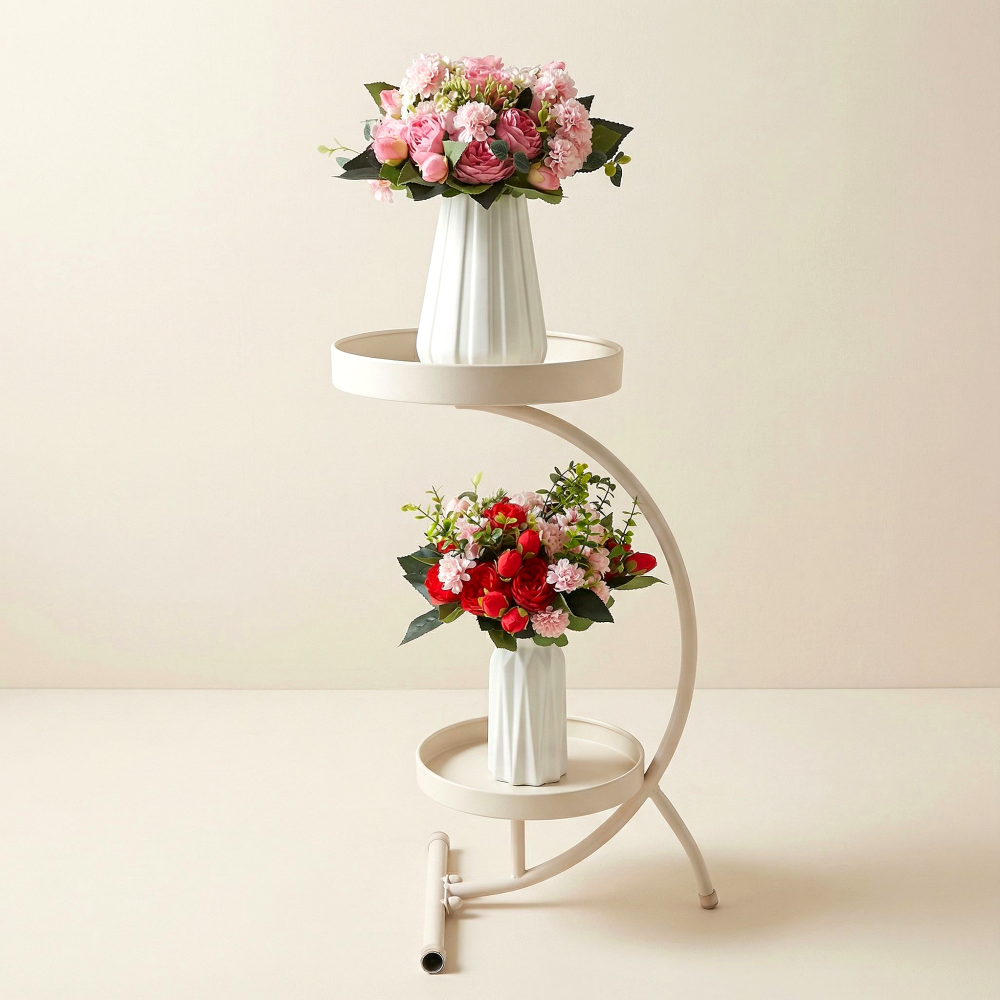 모던 크림 2단 화분 스탠드 (디오가든), 2단, 크림 곡선형 25,800원