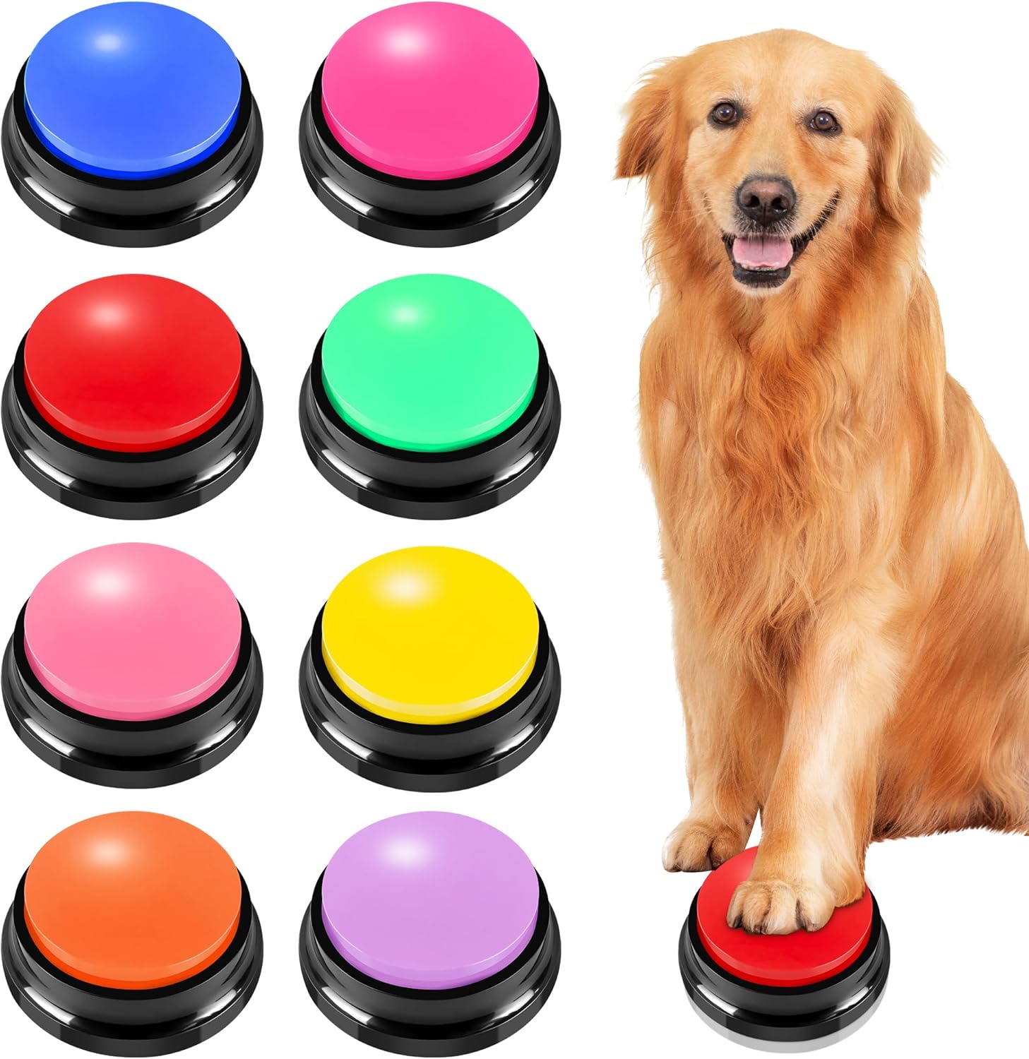 의사소통을 위한 8가지 색상의 반려견 버튼 음성 녹음 반려동물 훈련 버저 30초 및 재생 반려견고양이를 선물 54,180원