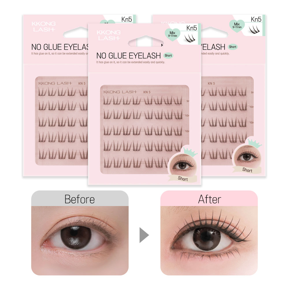 꽁래쉬 노글루 속눈썹 kn1(플로이) 아이돌 가닥 속눈썹, 3개, 롱 11~14mm 29,700원