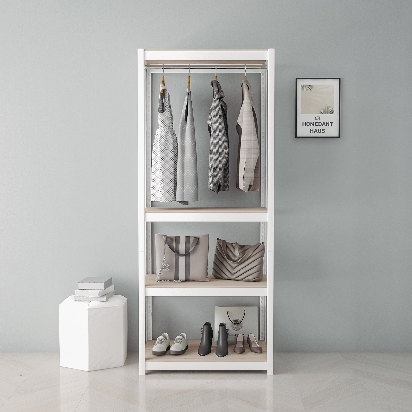 홈던트하우스 업그레이드형 무볼트 조립식 행거 128,600원