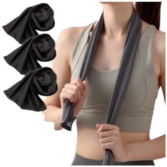 바디버프 아이스 스포츠 쿨타올 급냉 건식 수건, 3개, 썬블랙 6,300원